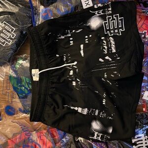 Eric Emanuel Black Shorts with White Drawstring